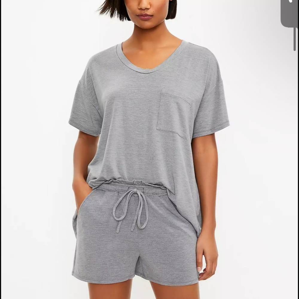 NWT LOFT Oversized Luxe Knit Pocket Pajama Top